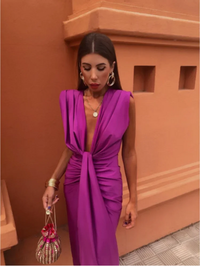 ALEJANDRA | Rochie de petrecere cu decolteu adânc în V