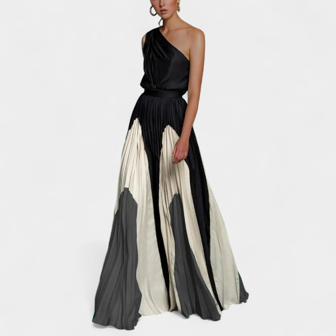LUCILA | Rochie Maxi Asimetrică cu Design Impactant