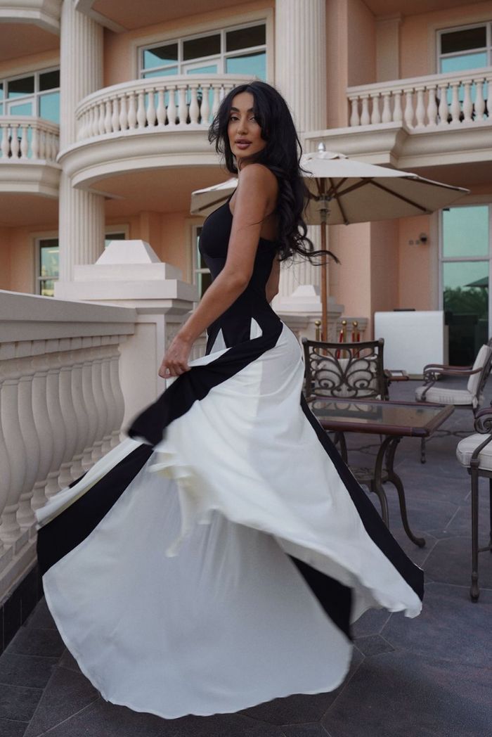 ELIANA | Rochie Maxi cu Detalii Panou