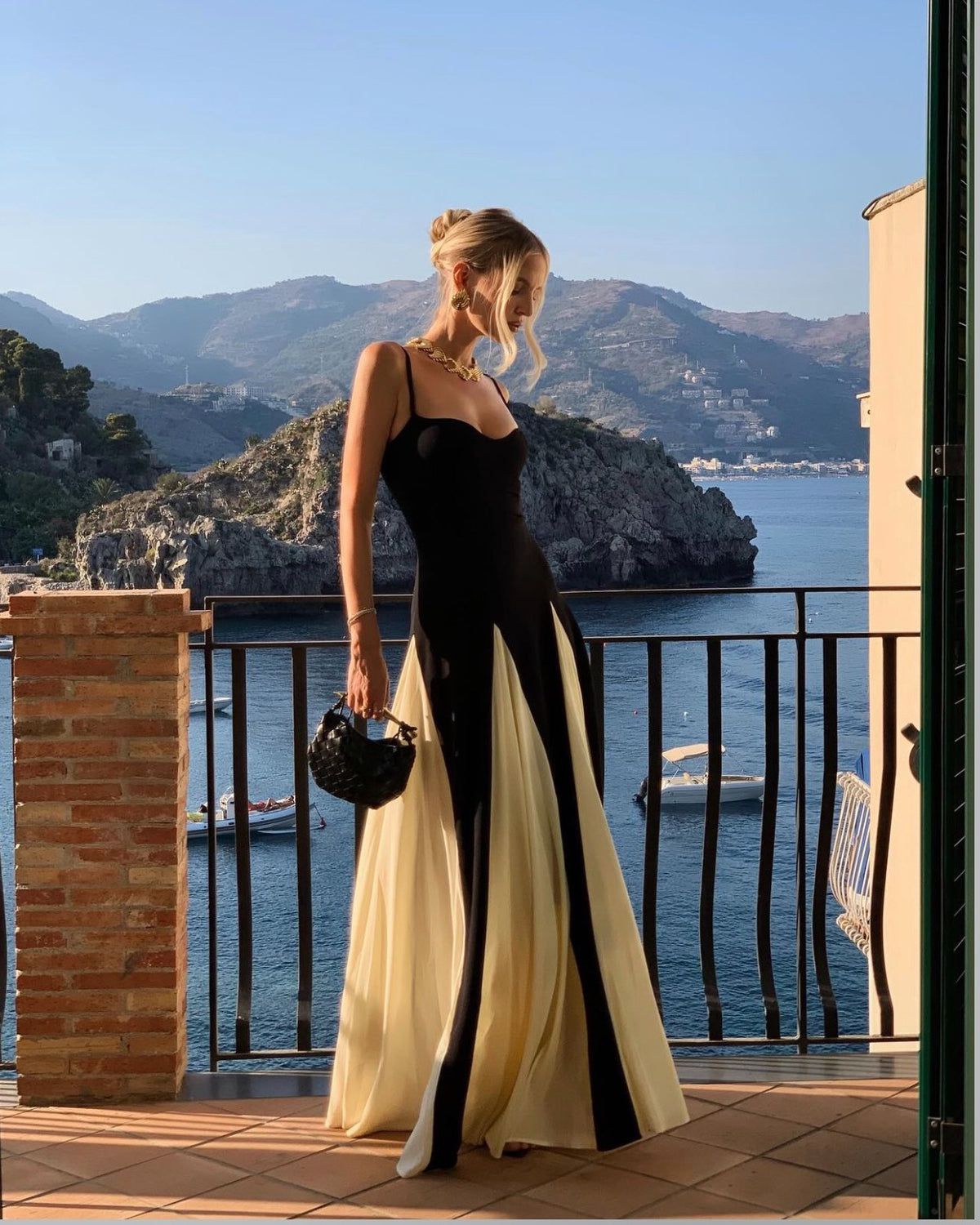 ELIANA | Rochie Maxi cu Detalii Panou