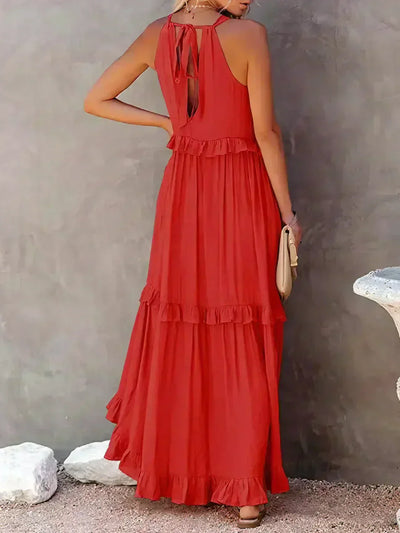 ANETA | Rochie elegantă fără mâneci cu detalii volănașe