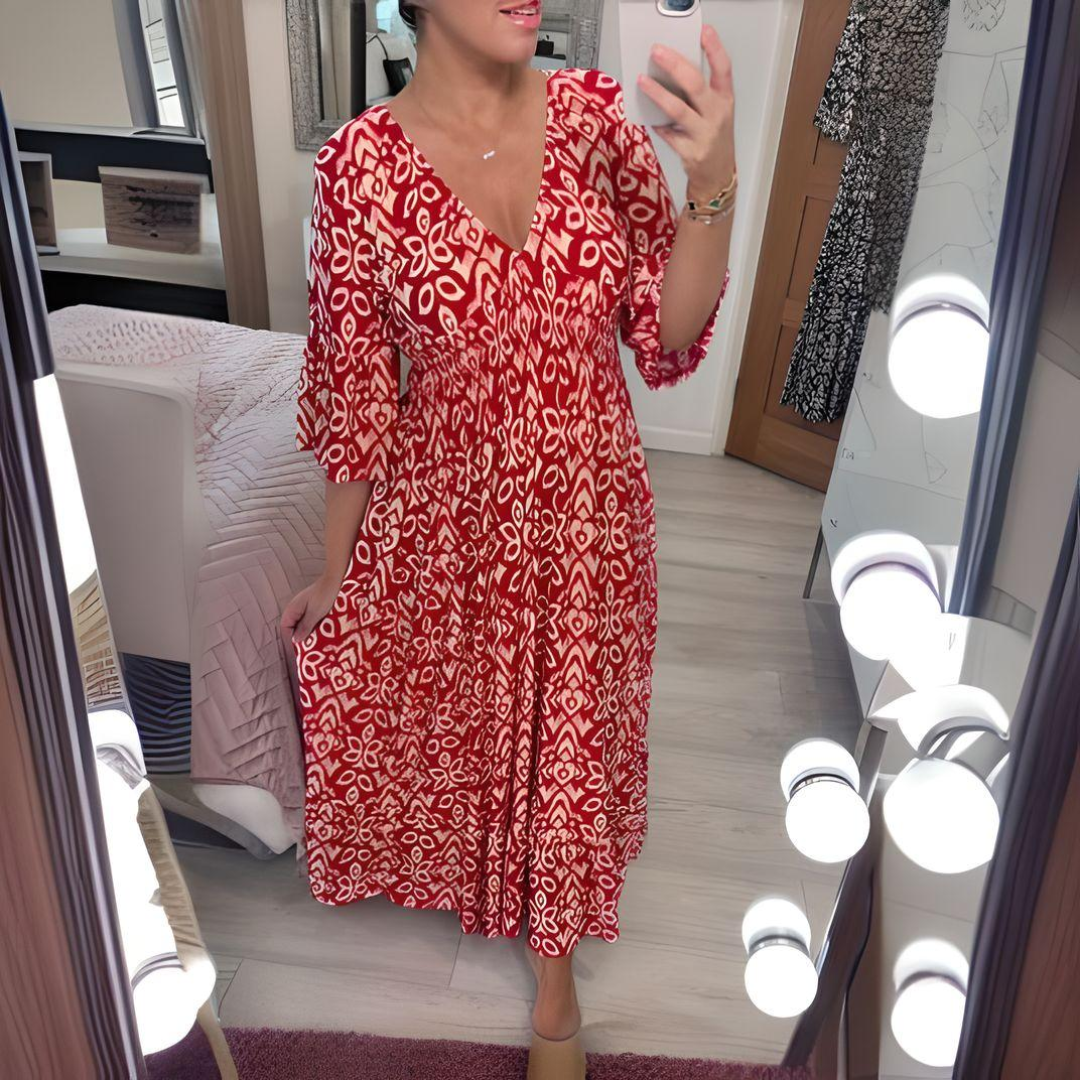 IWONA | Rochie Boho cu Motive Decorative