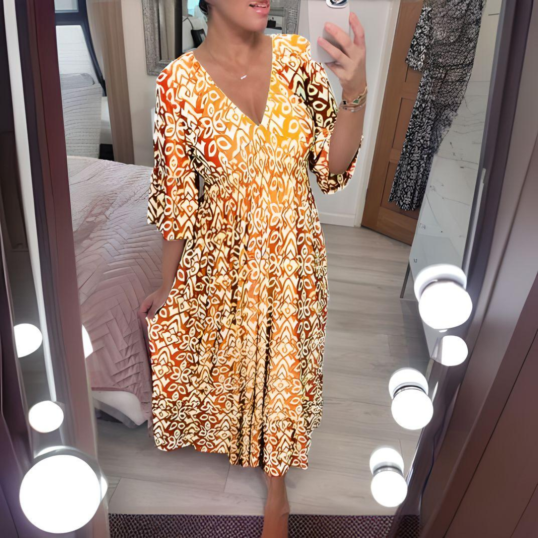 IWONA | Rochie Boho cu Motive Decorative