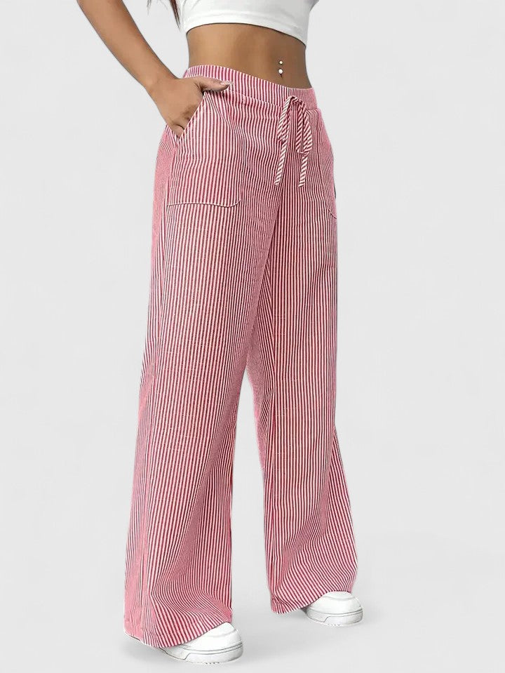 DOMINIQUE | Pantaloni Relaxați cu Detalii Elegante