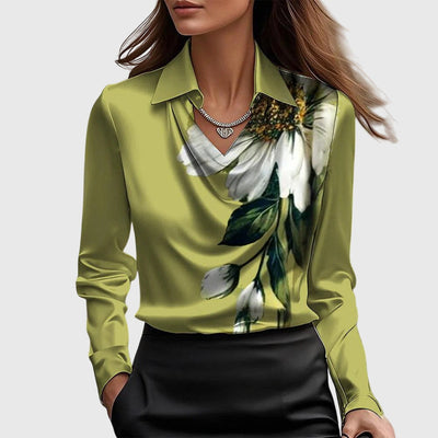 TERESA | Bluză cu strălucire elegantă și decolteu plisat