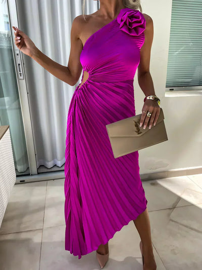 LIZBETH | Rochie cu Flori pe Umăr