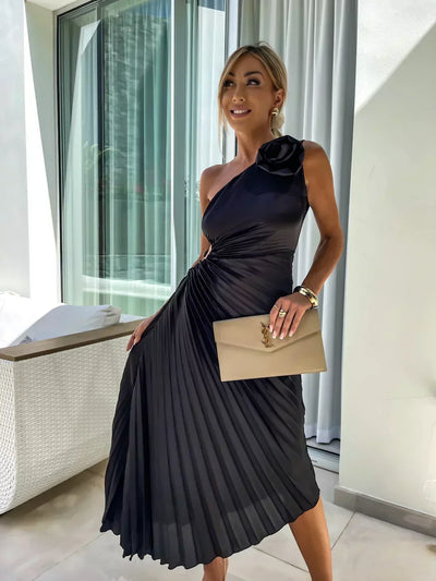 LIZBETH | Rochie cu Flori pe Umăr