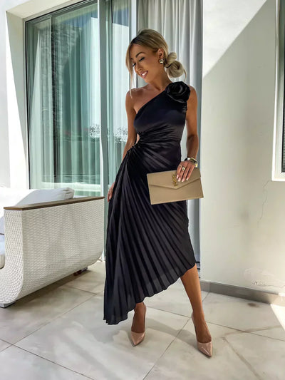 LIZBETH | Rochie cu Flori pe Umăr