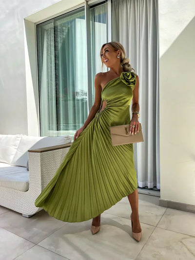 LIZBETH | Rochie cu Flori pe Umăr