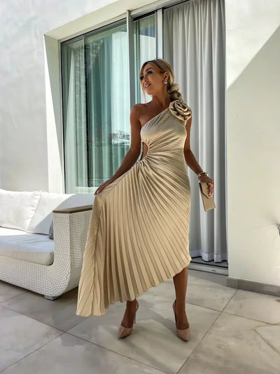 LIZBETH | Rochie cu Flori pe Umăr
