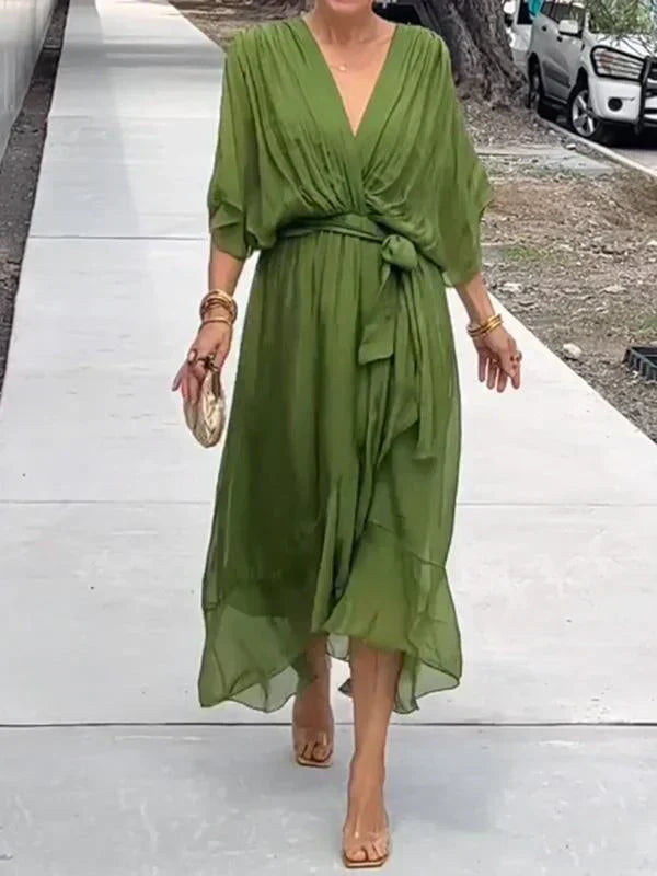 MARTA | Rochie Elegantă din Chiffon cu Decolteu în S