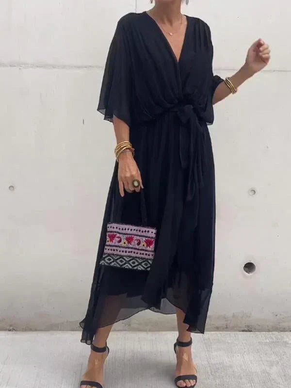 MARTA | Rochie Elegantă din Chiffon cu Decolteu în S