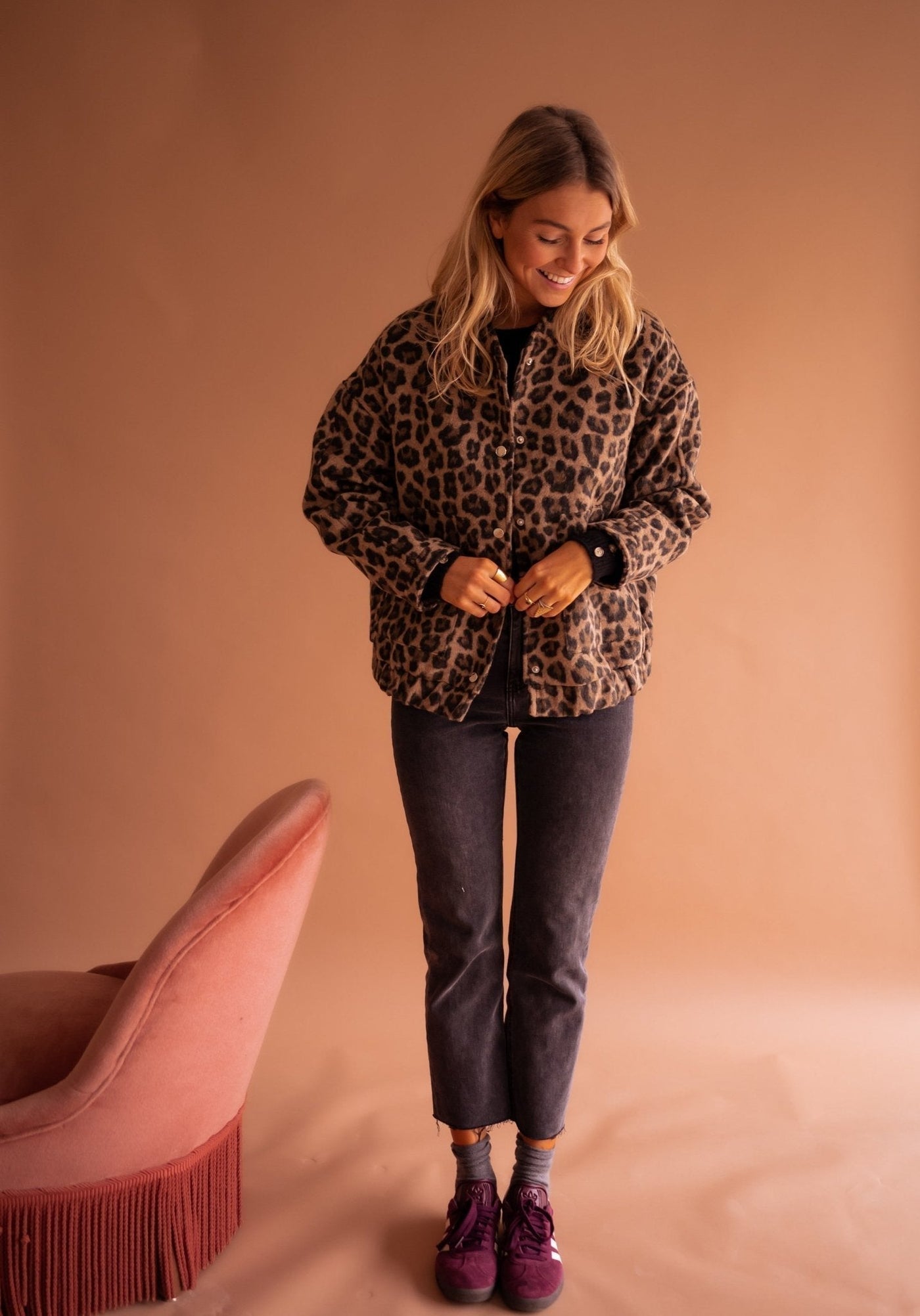 SOFÍA | Sacou Elegant cu Model Leopard Îndrăzneț