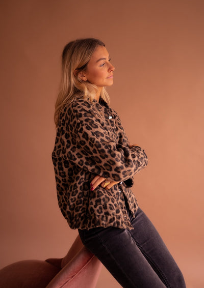 SOFÍA | Sacou Elegant cu Model Leopard Îndrăzneț