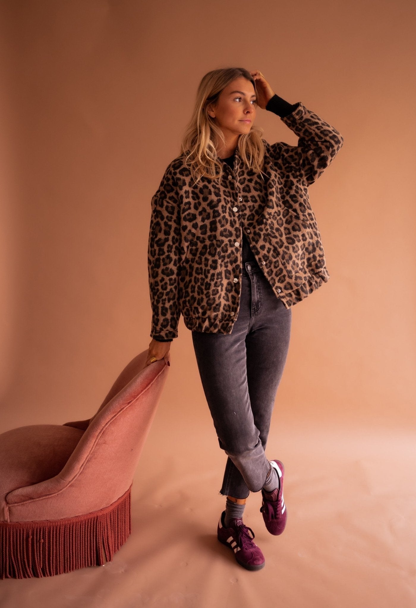 SOFÍA | Sacou Elegant cu Model Leopard Îndrăzneț