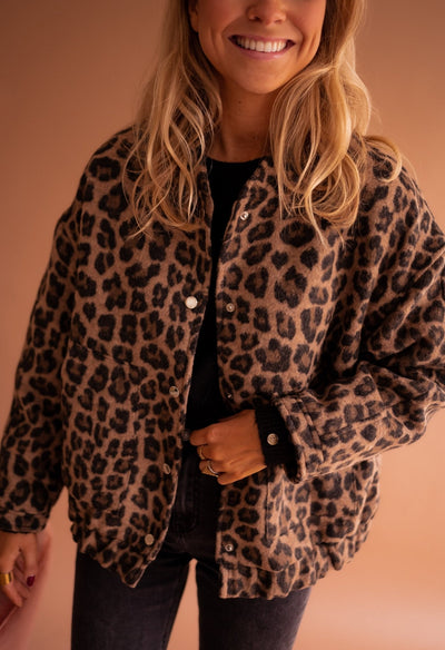 SOFÍA | Sacou Elegant cu Model Leopard Îndrăzneț