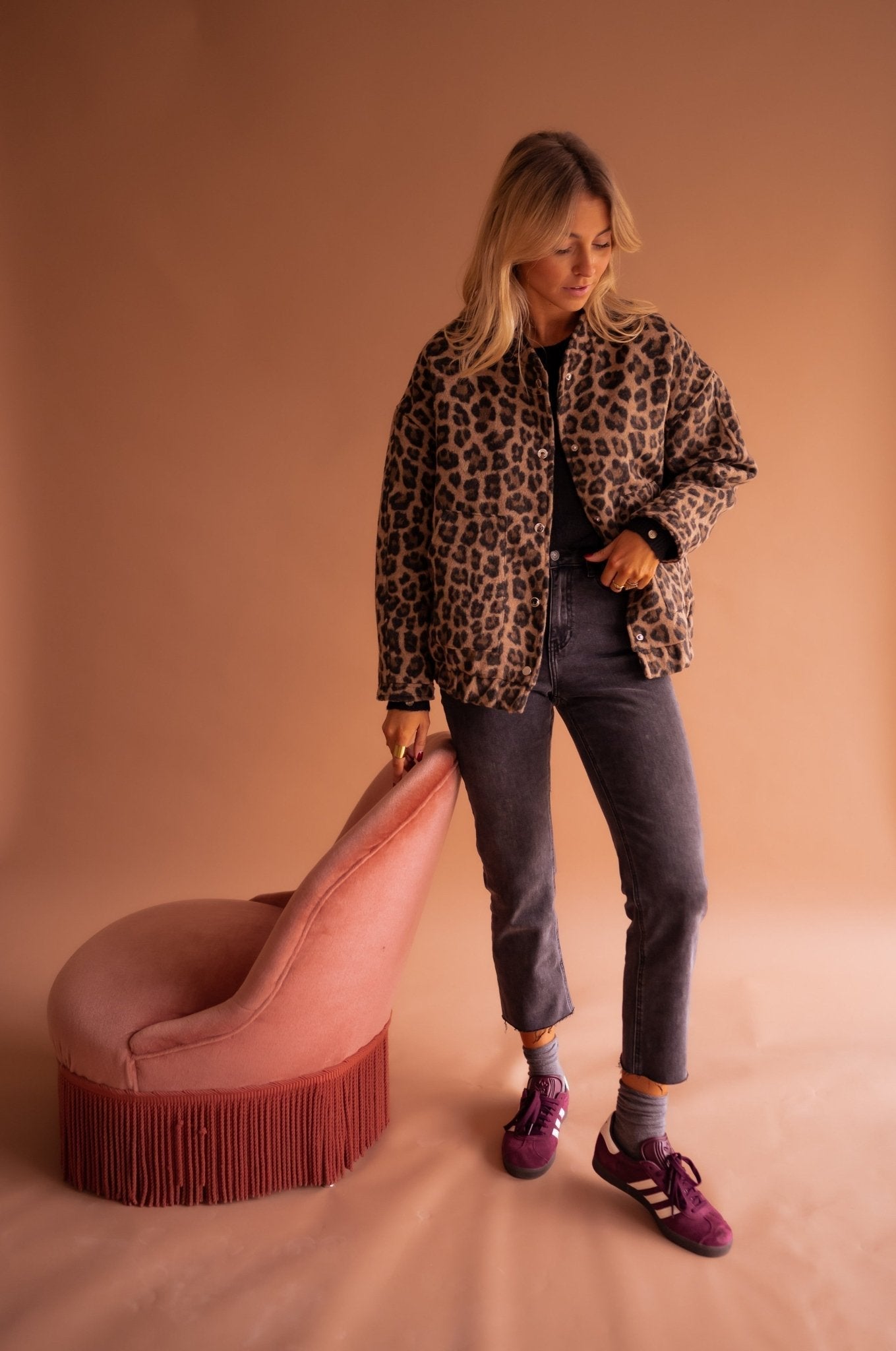 SOFÍA | Sacou Elegant cu Model Leopard Îndrăzneț