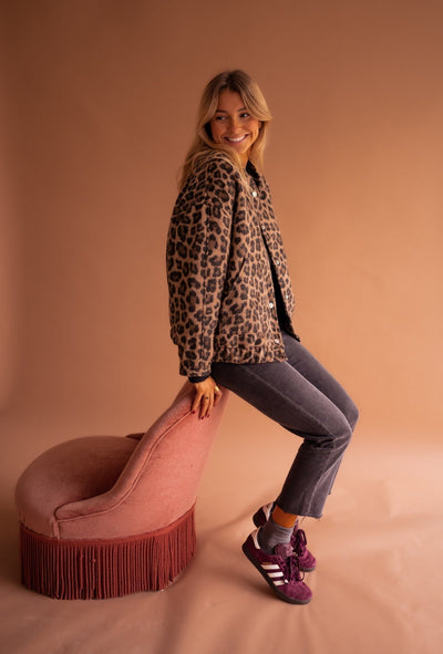 SOFÍA | Sacou Elegant cu Model Leopard Îndrăzneț