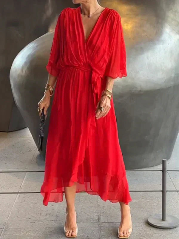 MARTA | Rochie Elegantă din Chiffon cu Decolteu în S