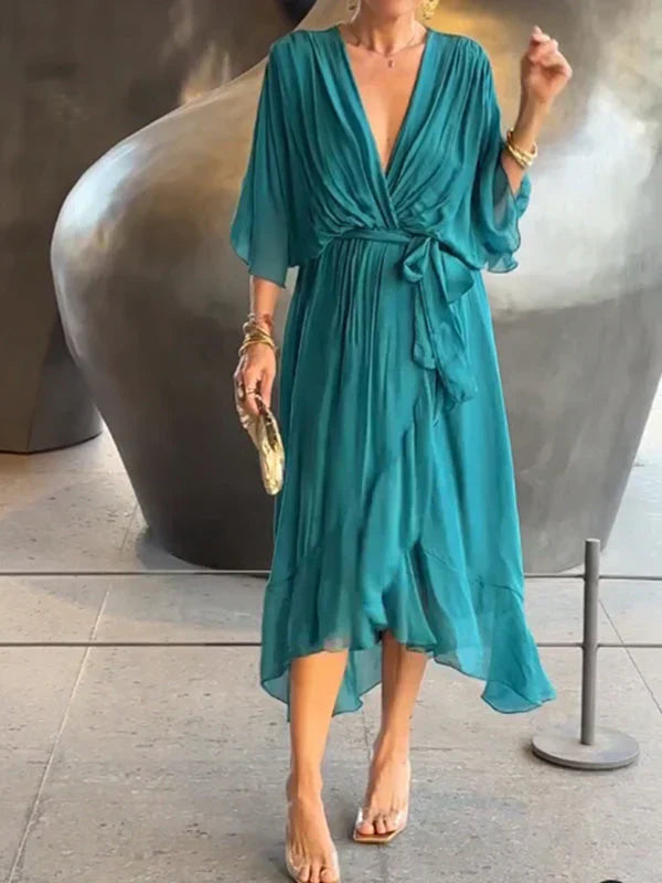 MARTA | Rochie Elegantă din Chiffon cu Decolteu în S