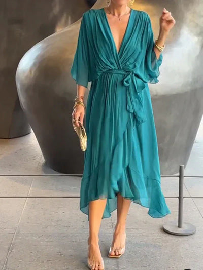 MARTA | Rochie Elegantă din Chiffon cu Decolteu în S
