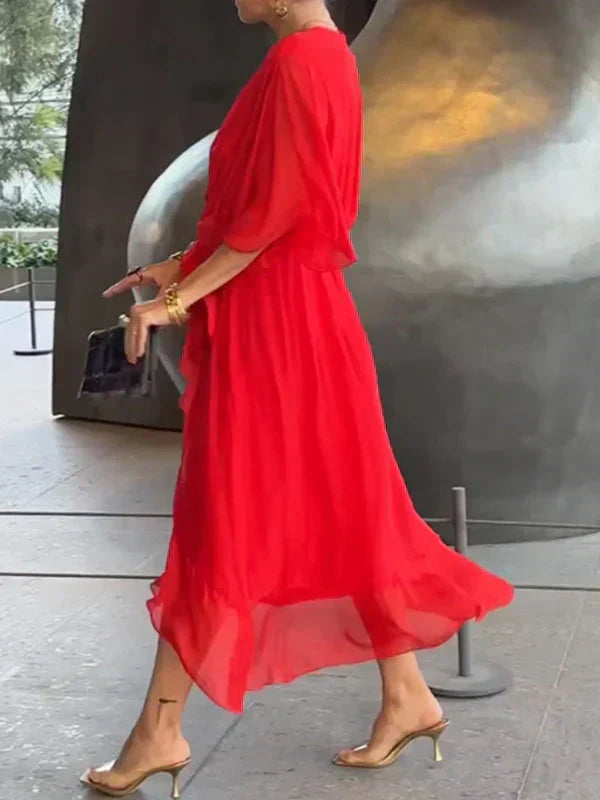 MARTA | Rochie Elegantă din Chiffon cu Decolteu în S