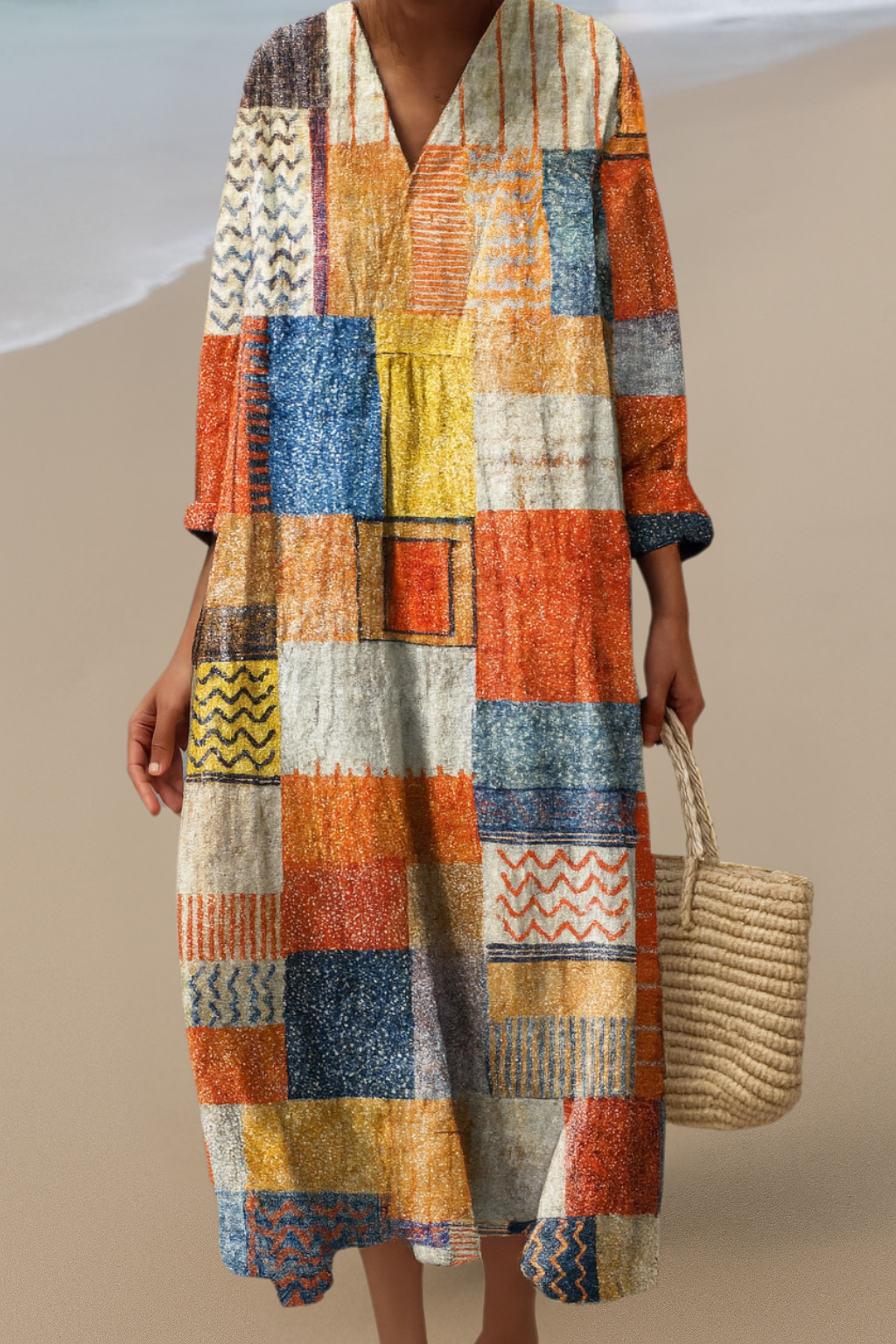 SOFIE | Rochie Boho Patchwork – Stil Artistic și Confort Pe Tot Parcursul Zilei