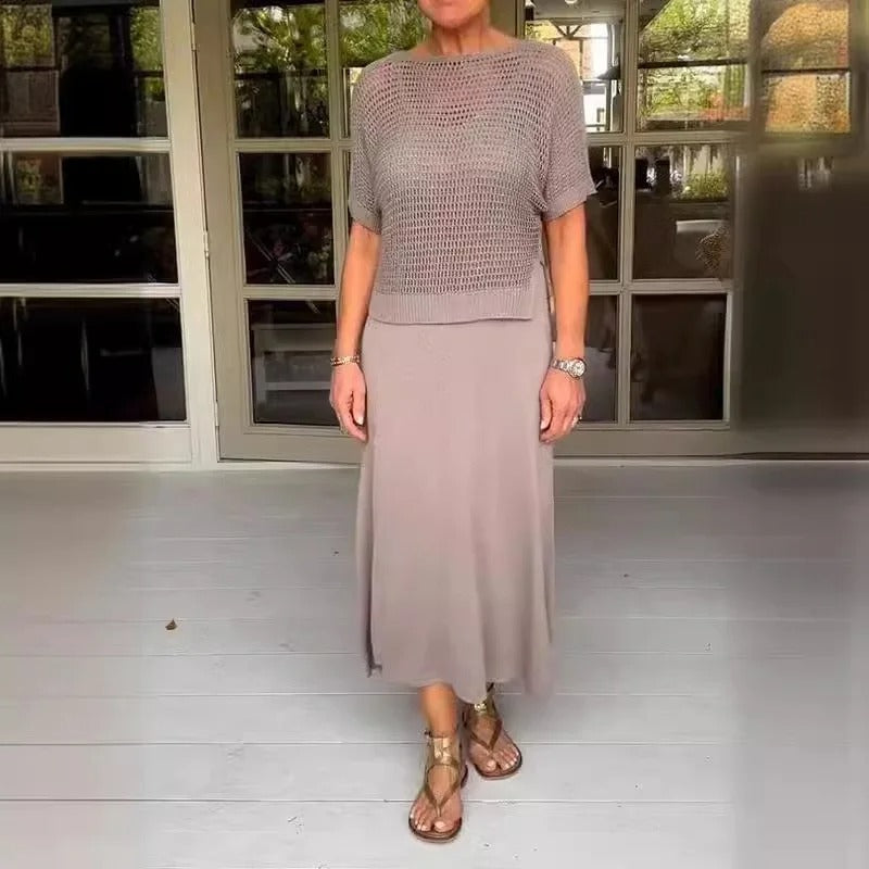 KARINA | Set de vară cu bluză lejeră și rochie midi