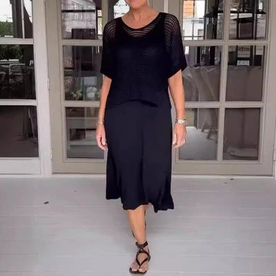 KARINA | Set de vară cu bluză lejeră și rochie midi
