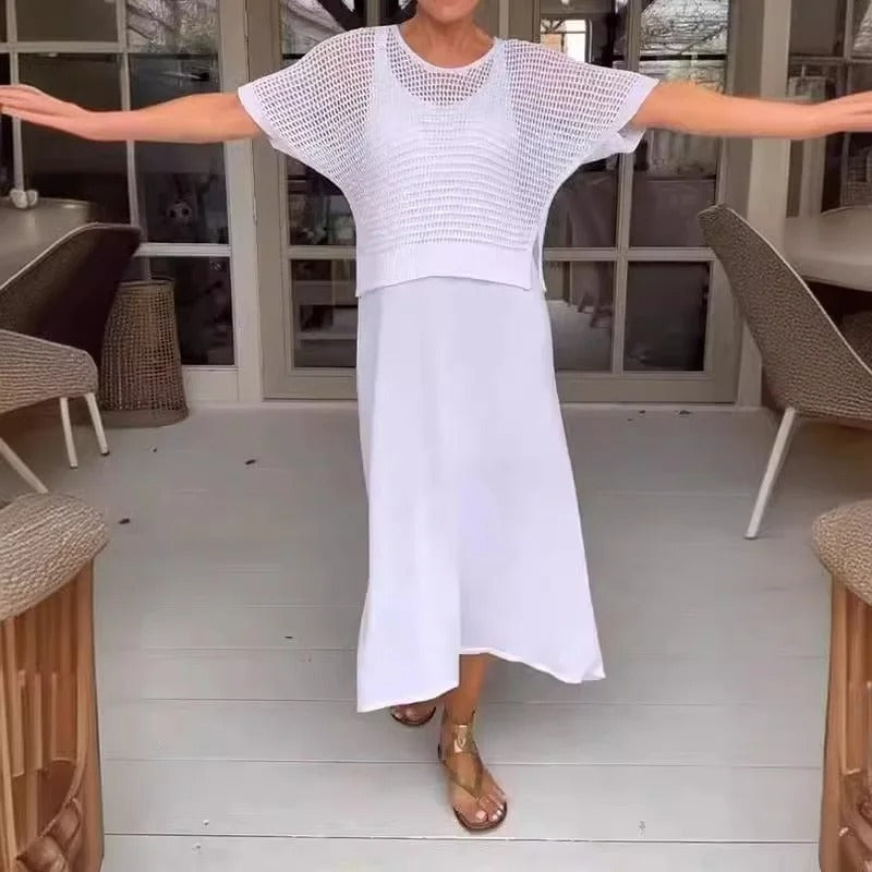 KARINA | Set de vară cu bluză lejeră și rochie midi