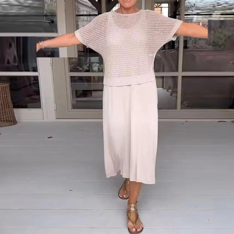 KARINA | Set de vară cu bluză lejeră și rochie midi