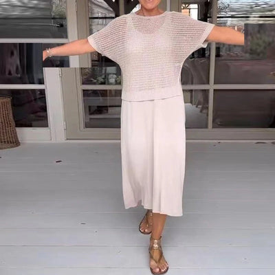KARINA | Set de vară cu bluză lejeră și rochie midi