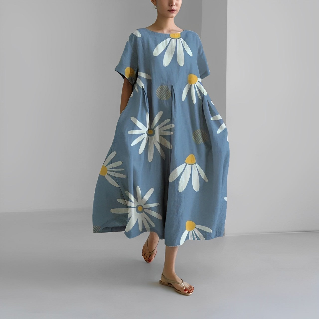 EDEN | Rochie Florală din Material Confortabil