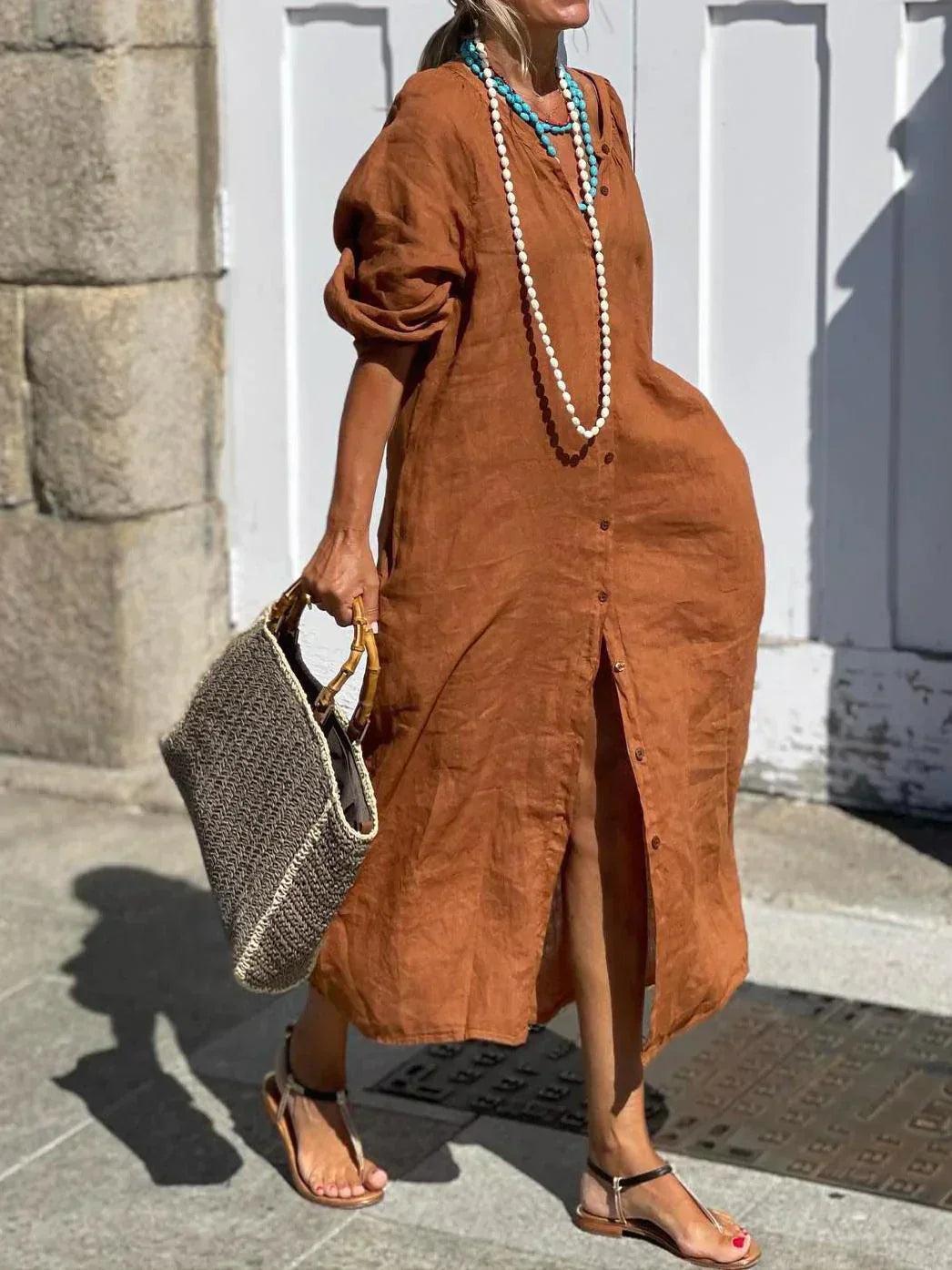 MARINA | Rochie maxi cu butoni