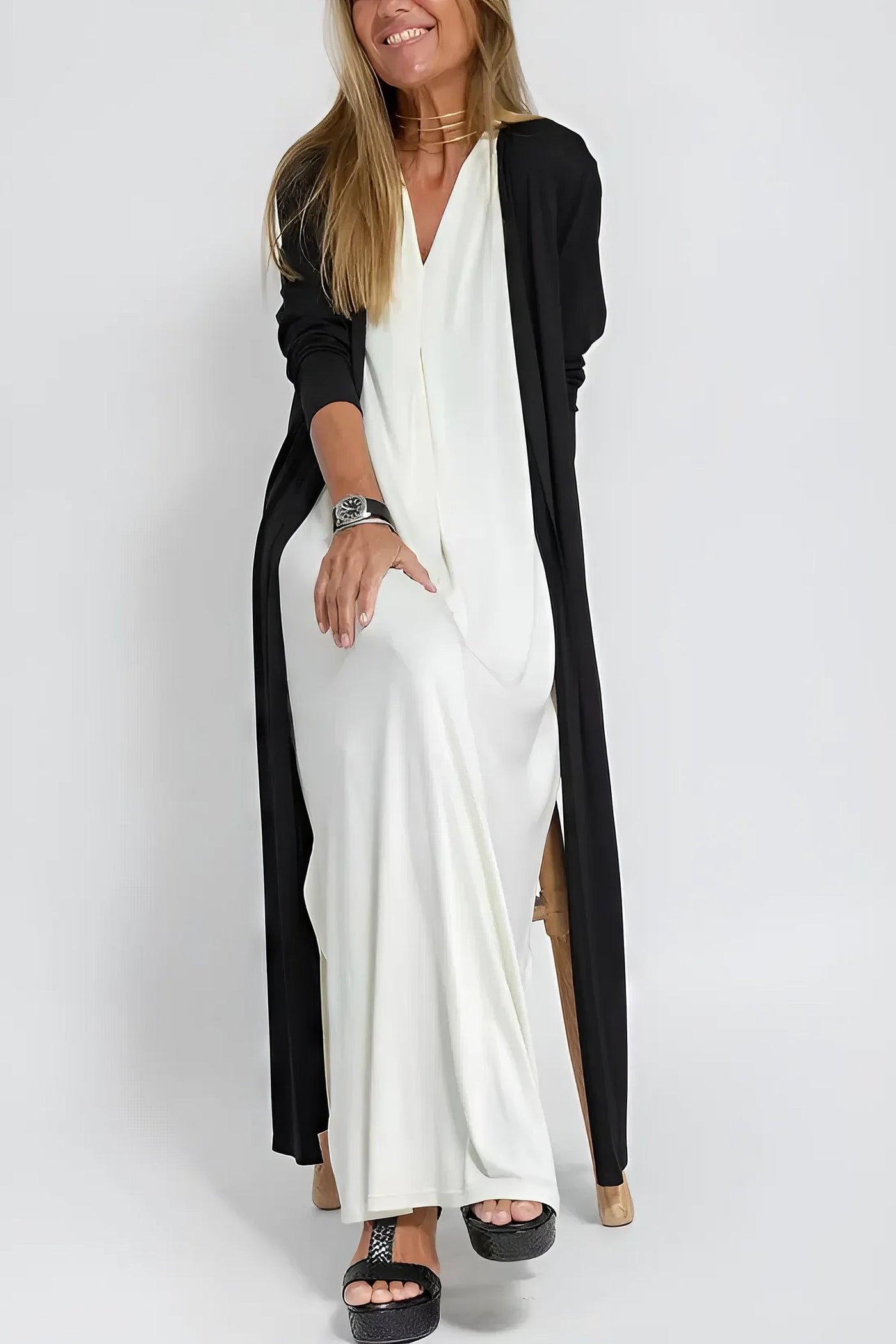BEATRIZ | Rochie Elegantă Lungă cu Cardigan Inclus